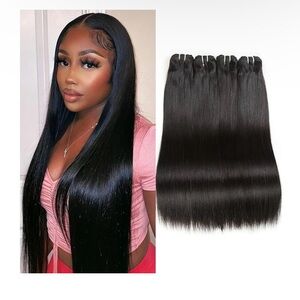 Liang Dian 16' Inch Natural Black Human Straight Hair 5 Piece